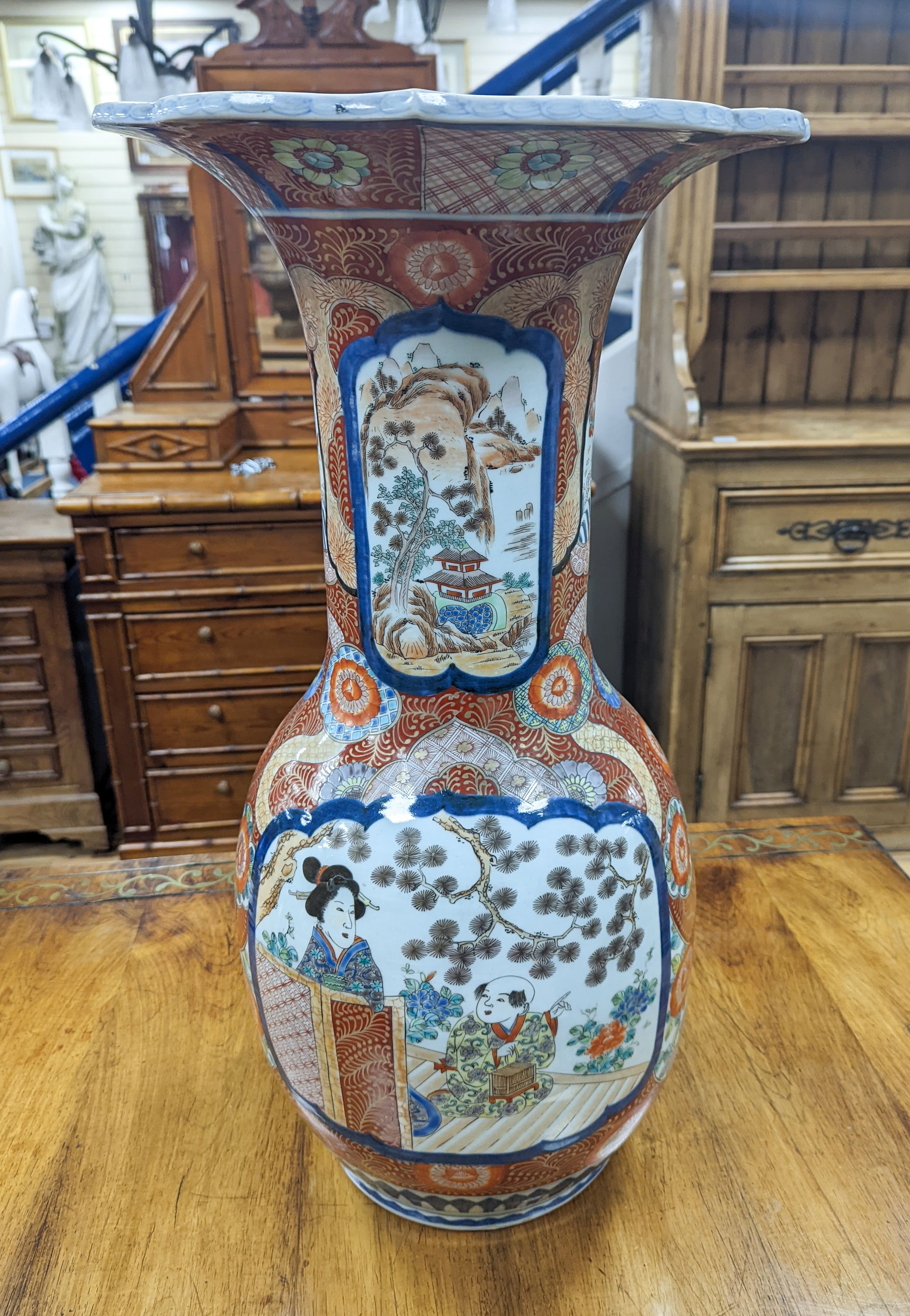 A large Imari vase (restored) 65cm